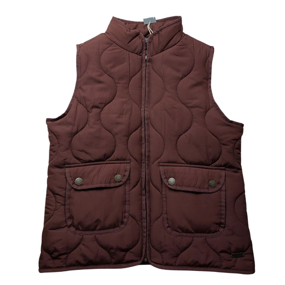 NWT Natural Reflections Quilted Puffer Vest Womens Small Brown Hiking Outdoors